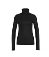 Majestic Soft Touch Metallic Turtleneck Sweater In Black