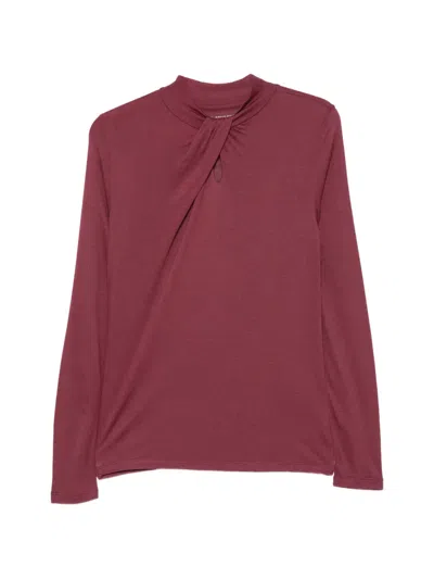 Majestic Twist-detail Keyhole-neck Top In Red