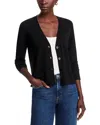 Majestic V Neck Cardigan In Black