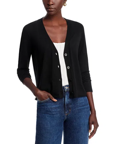 Majestic V Neck Cardigan In Black