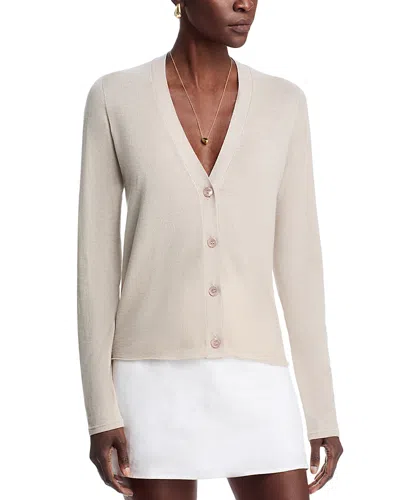 Majestic V Neck Cardigan In Metallic