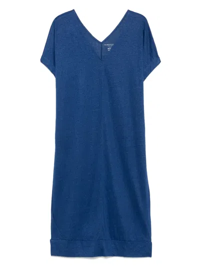 Majestic V-neck Dress In Blue