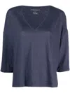 Majestic V-neck Three-quarter Sleeved Top