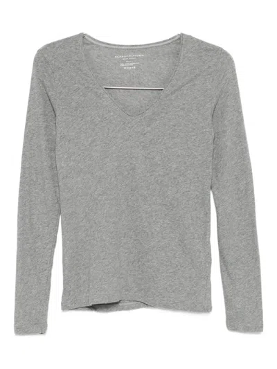 Majestic Heathered Grey Cashmere Blend Sweater In Gray
