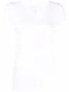 Majestic Soft Touch Short-sleeve V-neck Tee In White