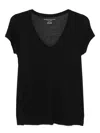 Majestic V-neck Short-sleeve Tee In Black