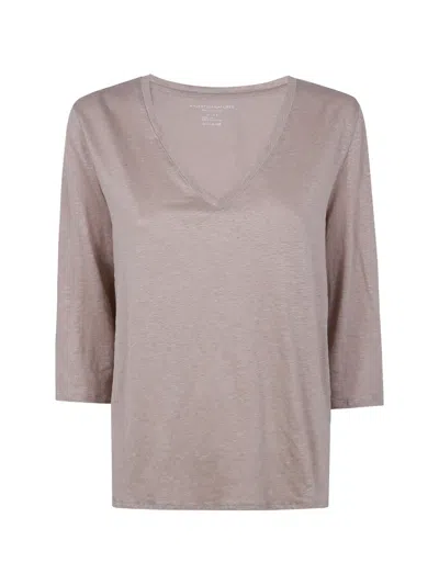 Majestic Three Quarter Sleeve Shirt In Brown