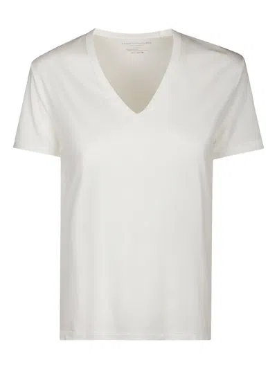 Majestic V-neck T-shirt In White