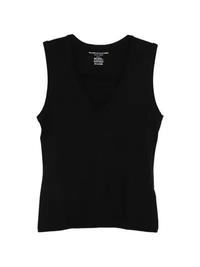 Majestic V-neck Tank Top In Black