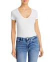 Majestic V-neck Tee In Blanc