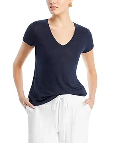 Majestic V Neck Tee In Marine