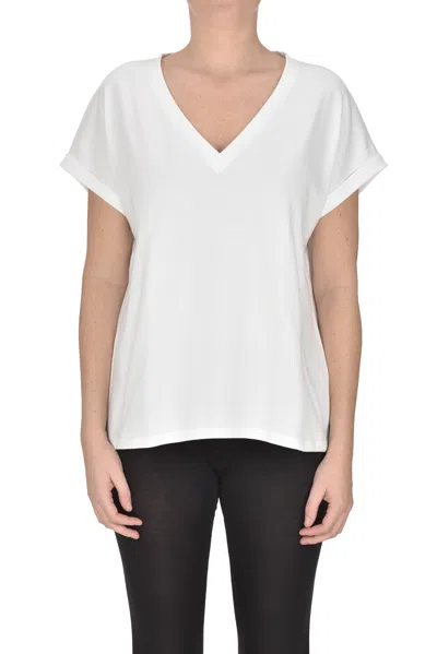 Majestic V-neckline T-shirt In White