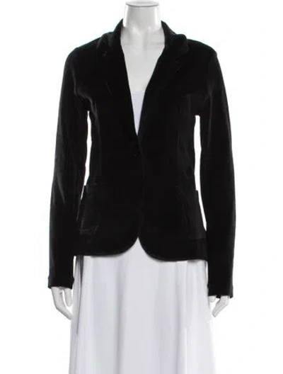 Pre-owned Majestic Velvet Blazer In Black