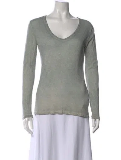 Pre-owned Majestic V-neck Long Sleeve T-shirt In Gray