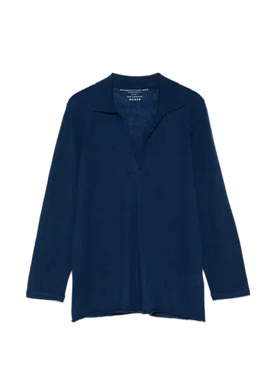 Majestic V-neck T-shirt In Blue