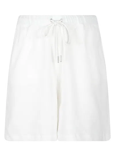 Majestic White Shorts With Elastic Waistband And Drawstring
