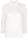 Majestic Three-quarter Sleeve Polo Top In White