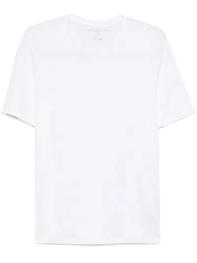 Majestic T-shirt A  Maniche Corte In Lino Elasticizzato Bianco  Filatures In White