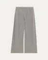 Majestic Wide-leg French Terry Pants In Gray