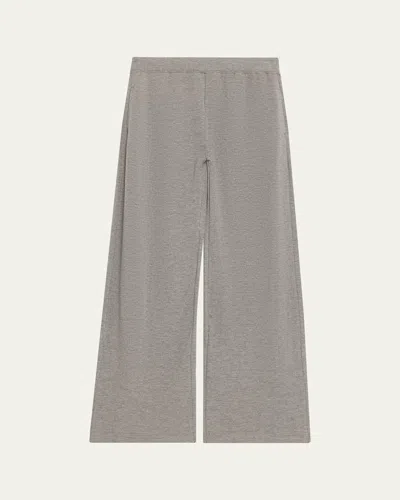 Majestic Wide-leg French Terry Pants In Gray