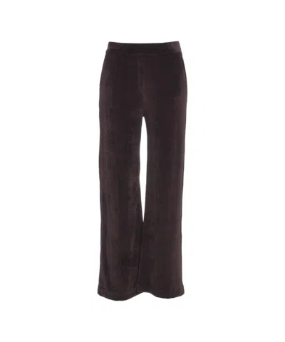 Majestic Wide Leg Joggers With Elastic Waistband In Black