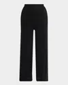 Majestic Wide-leg Stretch Linen Lounge Pants In Black