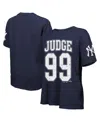Majestic Women's Aaron Judge Navy New York Yankees Oversized Name Number T-shirt In Blue