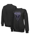 Majestic Threads Black Golden State Valkyries Primary Logo Drop Shoulder Tri-blend Pullover Sweatshi In Black