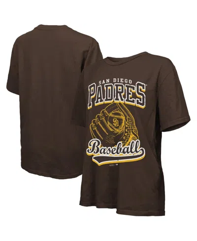 Majestic Women's Brown San Diego Padres Oversized First Base T-shirt In Green