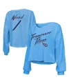 Majestic Women's Cam Ward Light Blue Tennessee Titans 2025 Nfl Draft First Round Pick Off-shoulder Script Nam In Blue