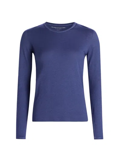 Majestic Women's Cashmere Crewneck Sweater In Blue