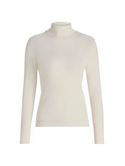 Majestic Women's Cashmere Ribbed Sweater In White