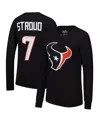 Majestic Women's C.j. Stroud Navy Houston Texans Player Name Number Long Sleeve T-shirt In Navy