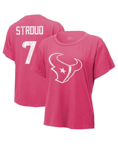 Majestic Women's C.j. Stroud Pink Houston Texans Name Number T-shirt