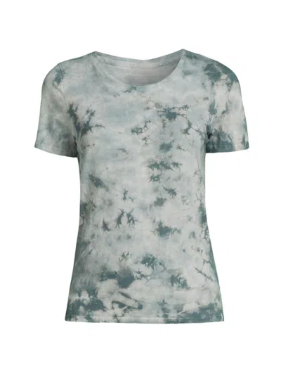 Majestic Women's Dyed Cotton-blend T-shirt In Aqua
