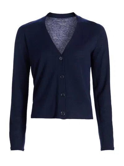 Majestic Women's Fitted V-neck Cardigan In Blue