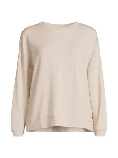 Majestic Women's French Terry Crewneck Sweatshirt In Neutral