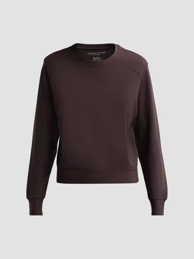 Majestic Women's French Terry Crop Crewneck Sweatshirt In Brown