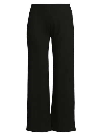 Majestic Women's French Terry Wide-leg Pants In Black