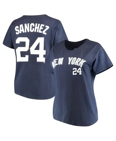 Majestic Women's Gary Sanchez Navy New York Yankees Name Number T-shirt In Blue