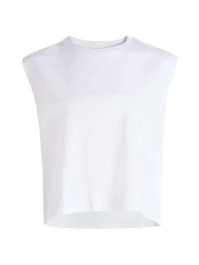 Majestic Women's Interlock Cotton Sleeveless Tank In White