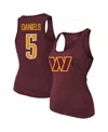 Majestic Women's Jayden Daniels Burgundy Washington Commanders Name Number Tri-blend Scoop Neck Tank Top In Burgundy