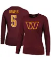 Majestic Women's Jayden Daniels Burgundy Washington Commanders Player Name Number Long Sleeve T-shirt In Burgundy