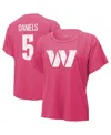 Majestic Women's Jayden Daniels Pink Washington Commanders Name Number T-shirt In Pink