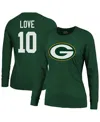 MAJESTIC WOMEN'S JORDAN LOVE GREEN GREEN BAY PACKERS NAME NUMBER LONG SLEEVE T-SHIRT