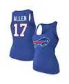 Majestic Women's Josh Allen Royal Buffalo Bills Name Number Tri-blend Tank Top In Royal