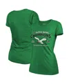 MAJESTIC WOMEN'S KELLY GREEN PHILADELPHIA EAGLES TWO-TIME SUPER BOWL CHAMPIONS SKY HIGH RETRO TRI-BLEND T-SHI