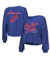 Majestic Women's Keon Coleman Royal Buffalo Bills Name Number Off-shoulder Script Cropped Long Sleeve V-neck In Royal