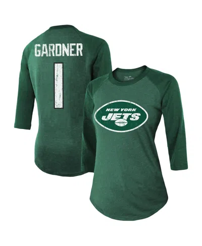Majestic Women's  Threads Ahmad Sauce Gardner Green New York Jets Player Name And Number Tri-blend Ra