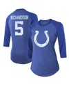 Majestic Women's  Threads Anthony Richardson Royal Indianapolis Colts Player Name And Number Tri-blen In Royal